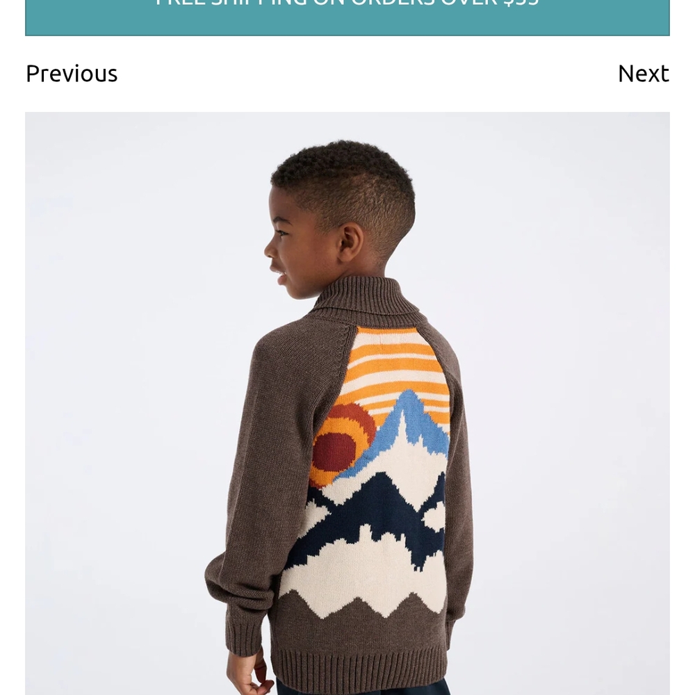 Hatley Brown and Blue Geometric Sweater